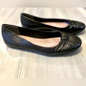 Style & Co Flats Audrayy Bow Black Shimmery Casual Ballet Round Toe Slip On S 8M
